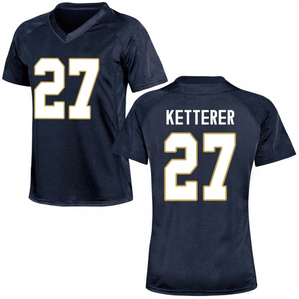 Chase Ketterer Notre Dame Fighting Irish NCAA Women's #27 Navy Blue Replica College Stitched Football Jersey UIS4455EC
